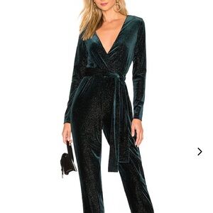 Elegant Green Velvet Jumpsuit